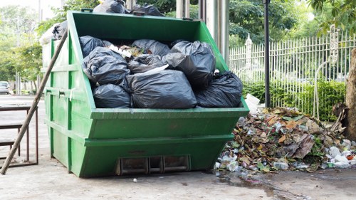 Environmentally friendly enclosed skip on site
